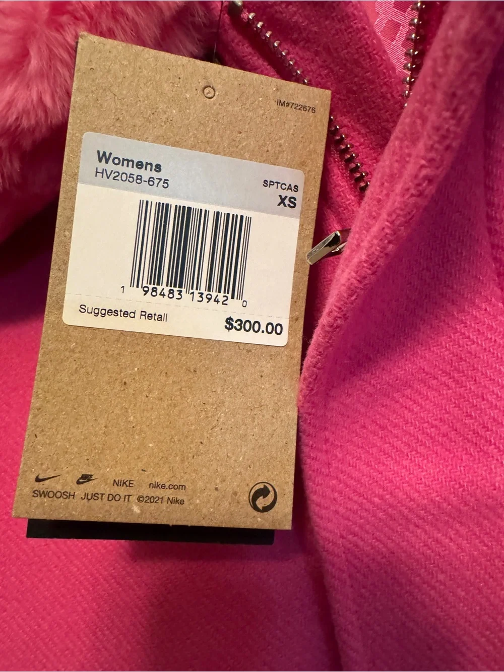 $300 Nike Naomi Osaka Full Zip Varsity Wool Jacket Pink Women’s XS HV2058-675